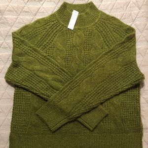 Mock neck cable knit sweater - JCrew